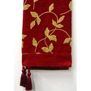   GOLD RED FLORAL TAPESTRY CHENILLE THROW 150CM X 180CM 