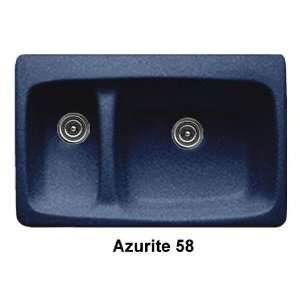   Kitchen Sink Finish Textured Azurite, Faucet Drillings Three Holes