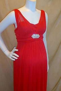 New Long Red Vneck Maternity Dress XL Plus Special NWT  