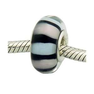  Cotton Candy Bead .925 Silver Murano Glass Charm for 