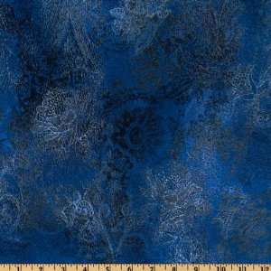  44 Wide Sophia Floral Texture Electric Blue Fabric By 