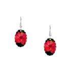 artsmith inc earring oval charm red hibiscus bloom