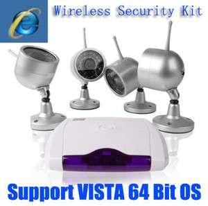 Wireless 4 Video Camera CCTV Home Security Surveillance USB DVR System 