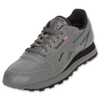 REEBOK Men Shoes CL Leather Grey Black Shoes  