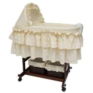   wooden bassinet combo with ecru liner espresso ecru 0 3 months