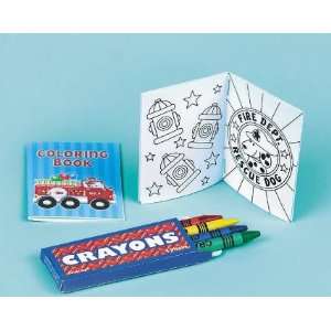   Favor Kits of Fire Engine Fun Coloring Books and Crayons Toys & Games