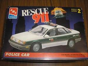 AMT ERTL RESCUE 911 POLICE CAR MODEL KIT UNBUILT 1/25  