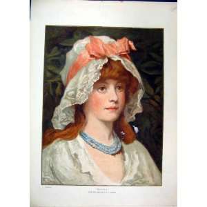  1883 Portrait Beautiful Woman Olivia Colour Print