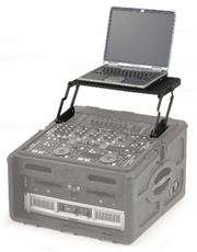   4U+8U DJ Shuttle Rack Case+1SKB AV8 Retractable AV Laptop Shelf  