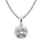 bt simulated blue topaz diamond sterling silver flower necklace cz 