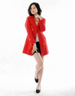  NEW WOMENS TRENCH COAT BELTED SLIM FIT Double Breasted 