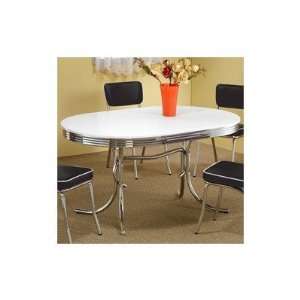  Wildon Home 2065 Peyton Oval Dining Table in Chrome 