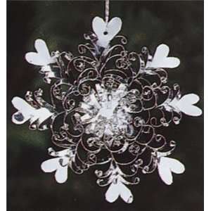  Hand Cut Snowflake Ornament, Tin