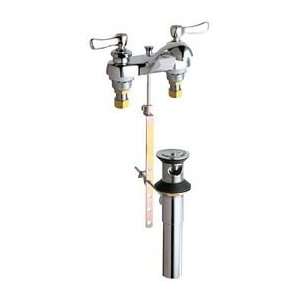   Manual Deck Mounted 4 Centerset Faucet with Pop Up and Metal Lever Ha