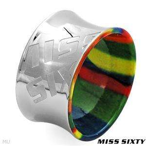 MISS SIXTY BRAND STAINLESS STEEL COLORFUL RING SIZE 5  