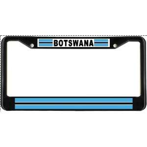  Botswana Batswana Flag Black License Plate Frame Metal 
