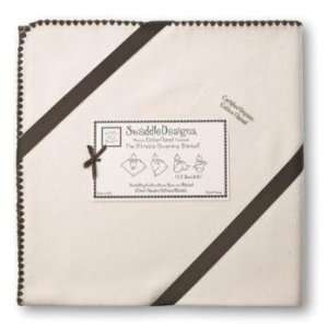   ® The Ultimate Receiving Blanket®   Natural w/Chocolate Brown Trim