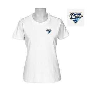   San Diego Padres Womens Unlimited T Shirt   White Medium Sports