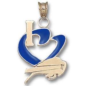 Buffalo Bills 3/4 I Heart Logo Enamel Pendant   Gold Plated Jewelry