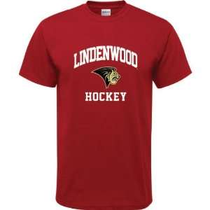   Lions Cardinal Red Youth Hockey Arch T Shirt