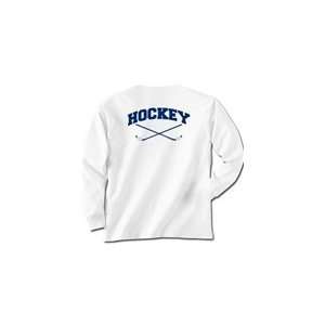  Hockey Crossed Sticks Logo Long Sleeve T Shirt   Youth   Shirts 