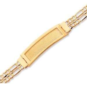  14k Yellow Gold Double Strand Figaro ID Bracelet Jewelry