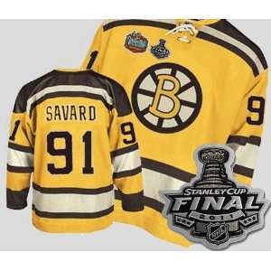  Cup Boston Bruins Jerseys #91 Savard yellow Jersey size 48 New Free 