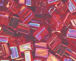 Czech Glass Beads Niblette Rectangle Tile 5x3mm Rainbow  