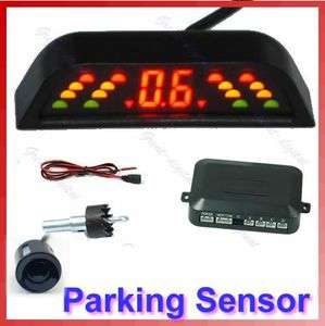 Car LED Reverse Backup Radar System 4 Parking Sensor L  