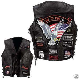 Genuine Leather Vest Motorcycle Vests Vest  
