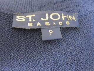 St John Knit BASICS Navy Pocket Jacket Size P 4  