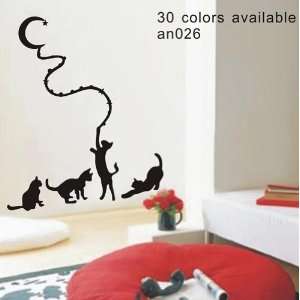 Large  Easy instant decoration wall sticker decor  play cat   22.8inch 
