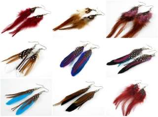24pcs Feather Earring Mixed Colour Style Wholesaler Freeshipping