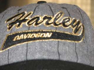HARLEY DAVIDSON GRAY WOOL EMBROIDERED BASEBALL HAT CAP NEW  