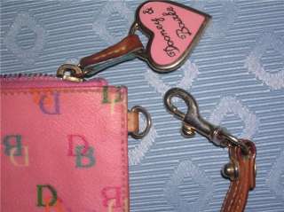  Signature Bag WRISTLET COIN PURSE Key Chain FOB Heart Charm  
