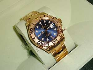 Rolex Yacht Master Mens 18kt Yellow Gold 40mm Royal Blue Maxi Dial 