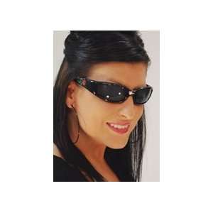   Motorcycle Glasses Sunglasses Flash Mirror Lenses and 14 Rhinestones