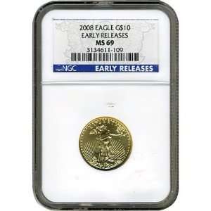 2008 $10 Gold American Eagle MS69 Early Release  Sports 