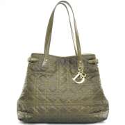 CHRISTIAN DIOR Cannage Quilted PANAREA Tote Bag Bronze  