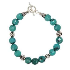  Southwestern Faceted Turquoise Beaded Bracelet with Bali 