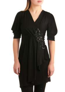 Theres an Applique for That Dress   Mid length, Black, Solid, Sequins 