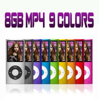   New 8GB 1.8 LCD  MP4 Silver Red Pink Blue Black FM 4th Gen Player