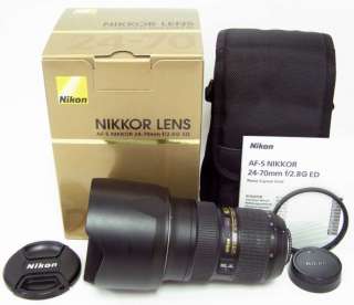 NIKON AF S 24 70mm f/2.8G ED LENS+BOX/CAPS/CASE/HOOD NR  