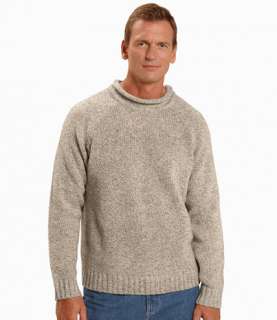 Ragg Wool Sweater, Roll Neck Crewneck Crewnecks   at L 