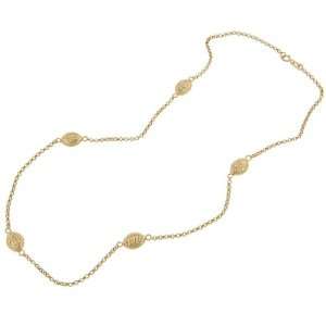  Ladies 17 Rolo Chain with 5 Textured Oval Stations 