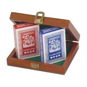  Twin Pack Playing Cards Mahogany Cased Toys & Games