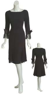 Charming ESCADA Black Silk Lace Dress $2550 36 6 NEW  