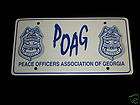 Peace Officers Assoc of Georgia License Plate Police