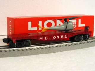 LIONEL HELICOPTER FLATCAR 6 38342 box flat car o gauge train 6819 