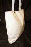 TORY BURCH PATENT LEATHER PARCHMENT WHITE X LARGE LOGO TOTE BAG 